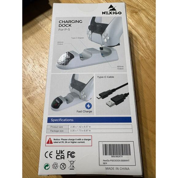 NexiGo Dual Charging Station Dock for PS5 DualSense Controller White for P-5 - Picture 4 of 8